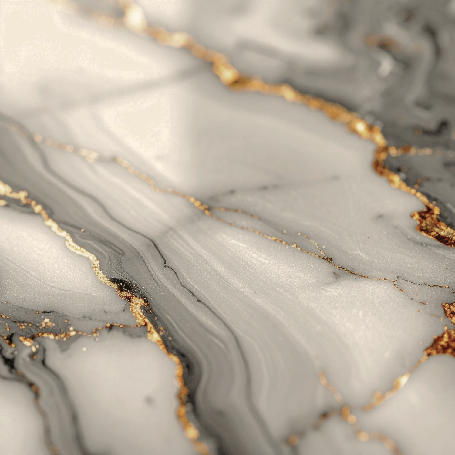 Marble-like texture with gold accents